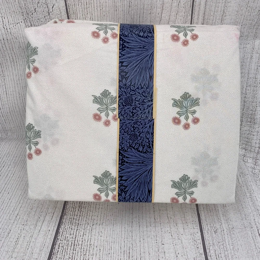 William Morris At Home Sheet Set King Woodland Floral Coral Pink 100% Cotton